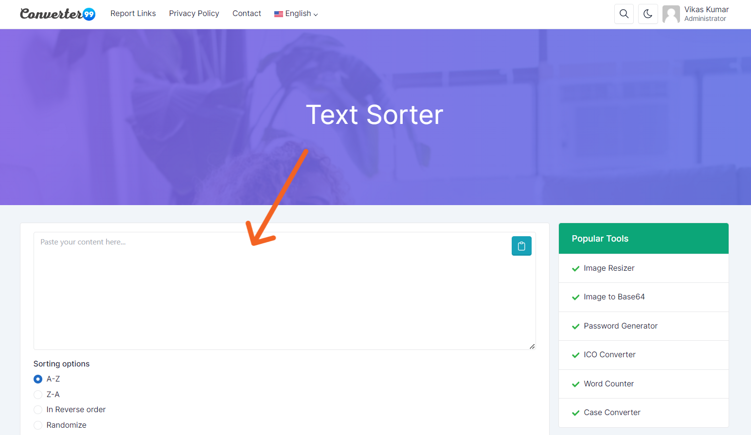 text-sorter